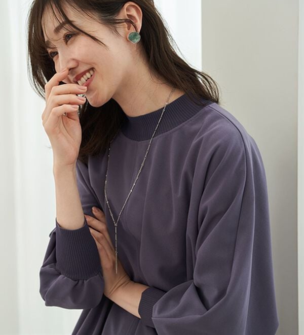 BELLUNA（ベルーナ）の「Ｔシャツ感覚なのにきちんとブラウス見え！カットジョーゼットプルオーバー（ブラウス）」｜詳細画像