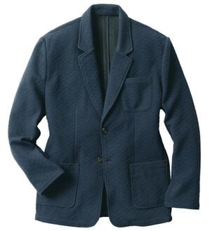 「大人の魅力高まる総柄リラックスジャケット（メンズジャケット）」｜ネイビー