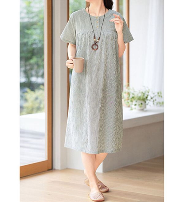 ルフラン（ルフラン）の「【２色組】おうちで涼やか夏の楊柳ワンピ（その他ワンピース）」｜詳細画像