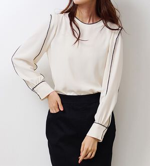 RANAN（ラナン）の「配色ステッチブラウス（ブラウス）」｜詳細画像