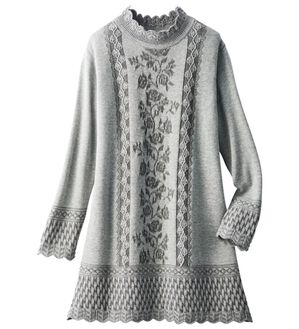 ルフラン（ルフラン）の「パネル柄ジャカードニットチュニック（チュニック）」｜グレー系