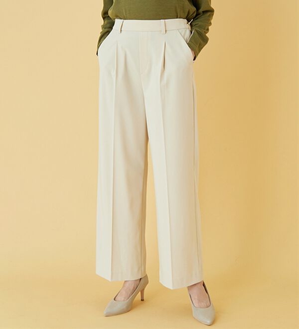 BELLUNA（ベルーナ）の「サマ見え！美脚タック使いワイドパンツ（ワイドパンツ・ガウチョ）」｜詳細画像