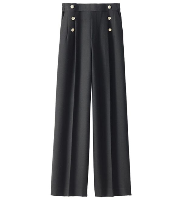 BELLUNA（ベルーナ）の「サマ見えウール調ボタン使いワイドパンツ（ワイドパンツ・ガウチョ）」｜詳細画像