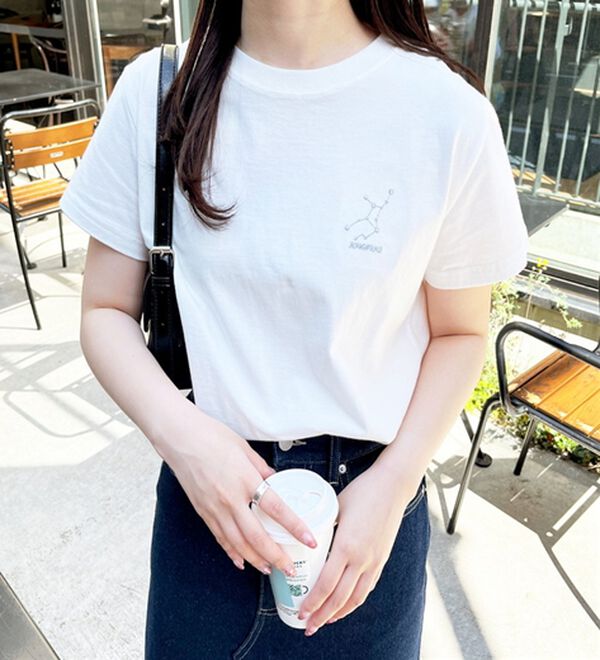 GeeRA（ジーラ）の「綿１００％アソート１ポイント刺しゅうＴシャツ（カットソー）」｜詳細画像