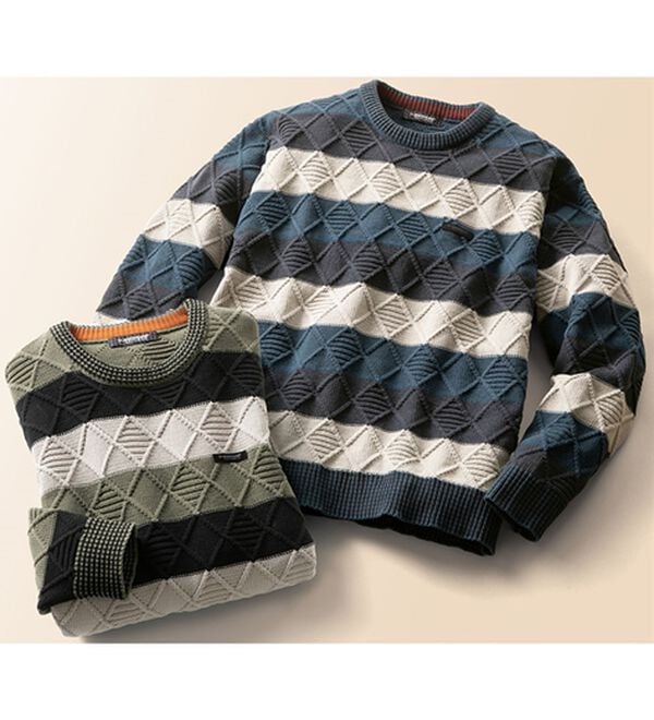 「＜ダンロップ・リファインド＞綿ライクモールセーター（メンズニット・セーター）」｜詳細画像