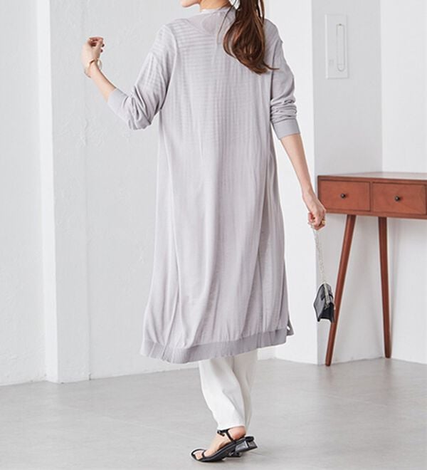 RANAN（ラナン）の「ロング丈Ｖネックニットカーデ（ニットカーディガン）」｜詳細画像