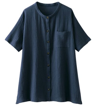 LAVIENNE（ラヴィエンヌ）の「楊柳ガーゼチュニックブラウス・ワイドストレートパンツ(別売)（チュニック）」