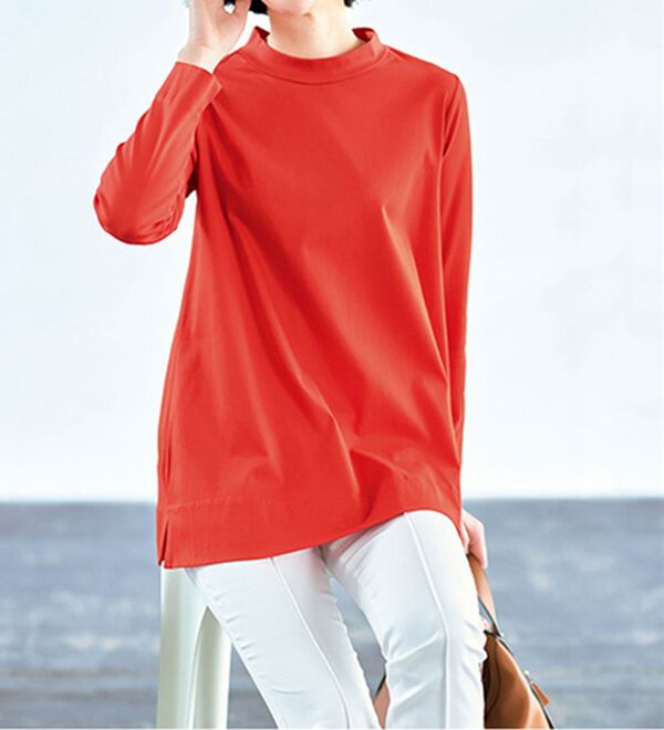 VINNO（ヴィノ）の「＜日本製＞シルクプロテイン加工・超長綿プルオーバー（カットソー）」｜詳細画像