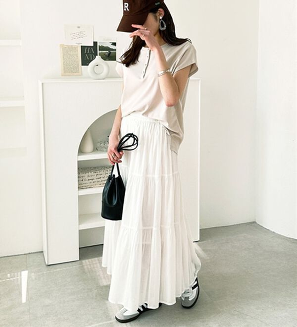 GeeRA（ジーラ）の「綿１００％前後２ＷＡＹシルケットフレンチスリーブカットソー（Tシャツ）」｜詳細画像