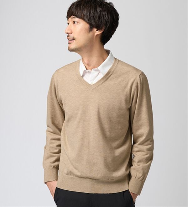 REMEN'S（リメンズ）の「【洗える】やわらかタッチＶネックセーター（メンズニット・セーター）」｜詳細画像