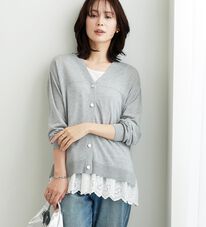 BELLUNA（ベルーナ）の「【快適Ｌａｂ．】シャリ冷！洗える多機能ニットカーディガン（ニットカーディガン）」