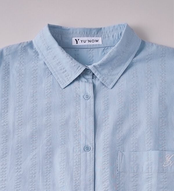 YU'NOW（ユナウ）の「【長袖＋ショートパンツ】綿１００％サッカーシャツパジャマ（パジャマ・ルームウェア）」｜詳細画像