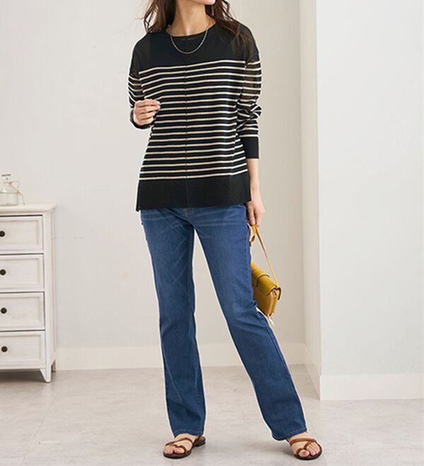 BELLUNA（ベルーナ）の「ヒンヤリ冷感！ライトオンスジーンズ（フルレングスパンツ）」｜詳細画像