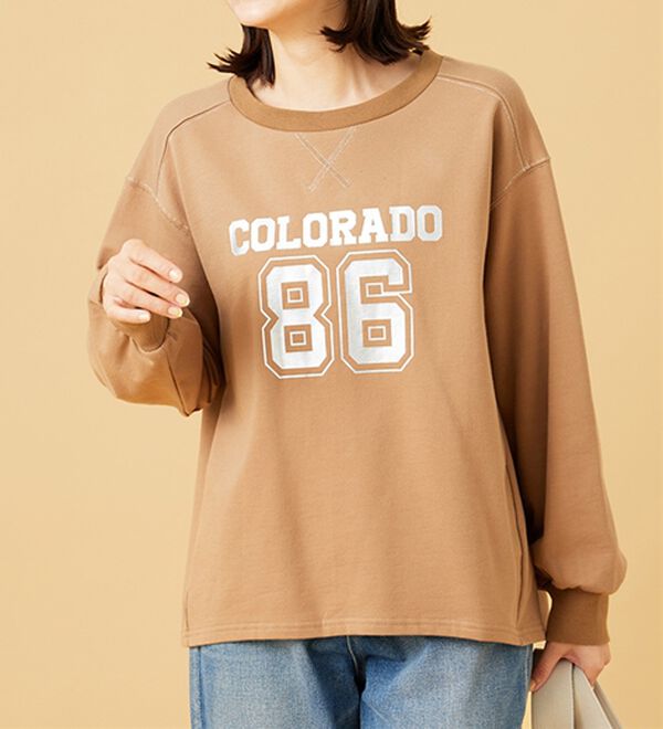 BELLUNA（ベルーナ）の「箔プリントロゴデザインプルオーバー（カットソー）」｜詳細画像