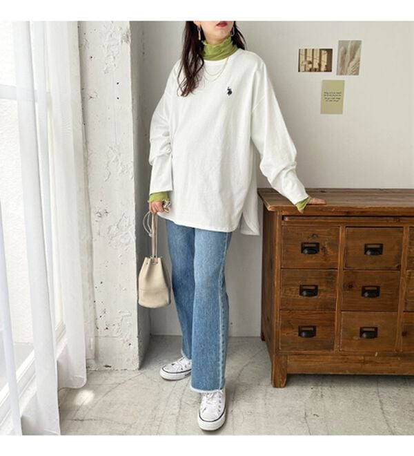 GeeRA（ジーラ）の「【Ｕ．Ｓ．ＰＯＬＯ ＡＳＳＮ】オーバーサイズ刺しゅうロンＴ（カットソー）」｜詳細画像