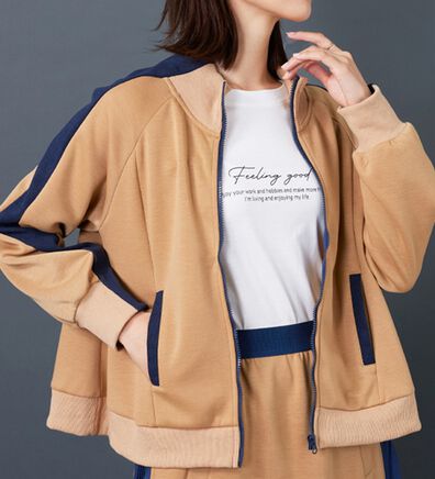 BELLUNA（ベルーナ）の「【Ｌａｇｒｉｌｕａ】配色ライン使いコクーンジャケット（その他ジャケット）」