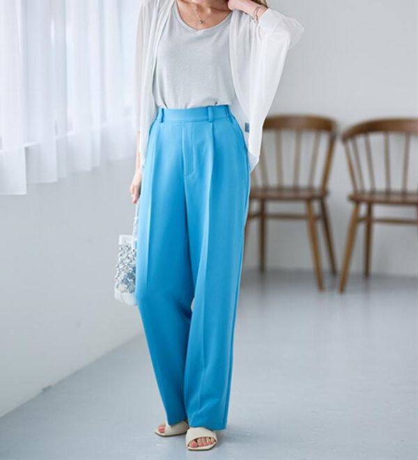 RANAN（ラナン）の「【選べる２丈】機能付！美脚シルエットセンタープレスワイドパンツ（フルレングスパンツ）」｜詳細画像