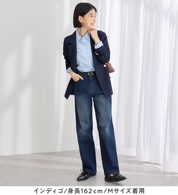 Viola e Viola（ヴィオラ エ ヴィオラ）の「あったか裏起毛　隠しゴムストレートパンツ（フルレングスパンツ）」｜詳細画像