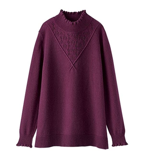 BELLUNA（ベルーナ）の「アンゴラ入り透かし編ニットプルオーバー（ニット・セーター）」｜詳細画像