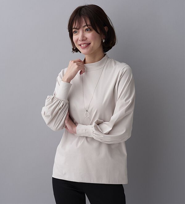 BELLUNA（ベルーナ）の「艶やかコットン１００％プルオーバー（カットソー）」｜詳細画像