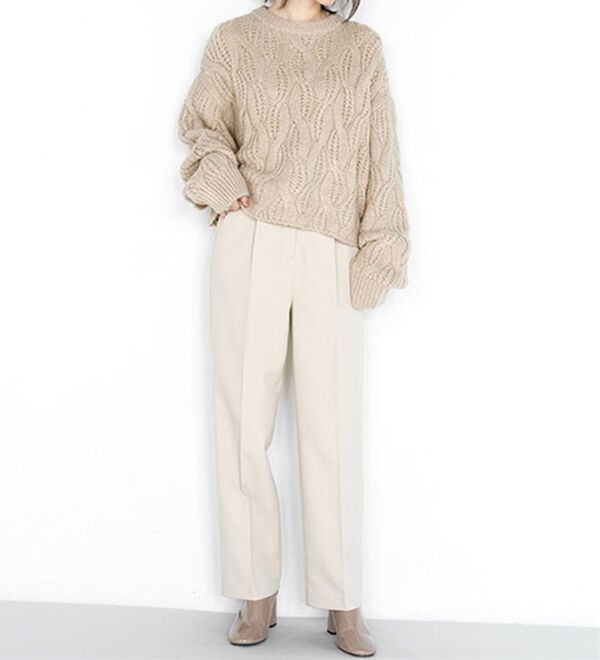 RANAN（ラナン）の「ビッグケーブル短丈ニット（ニット・セーター）」｜詳細画像