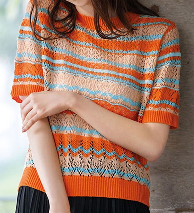 ミッソーニ オレンジタグ MISSONI マルチカラー サマーニット 長袖