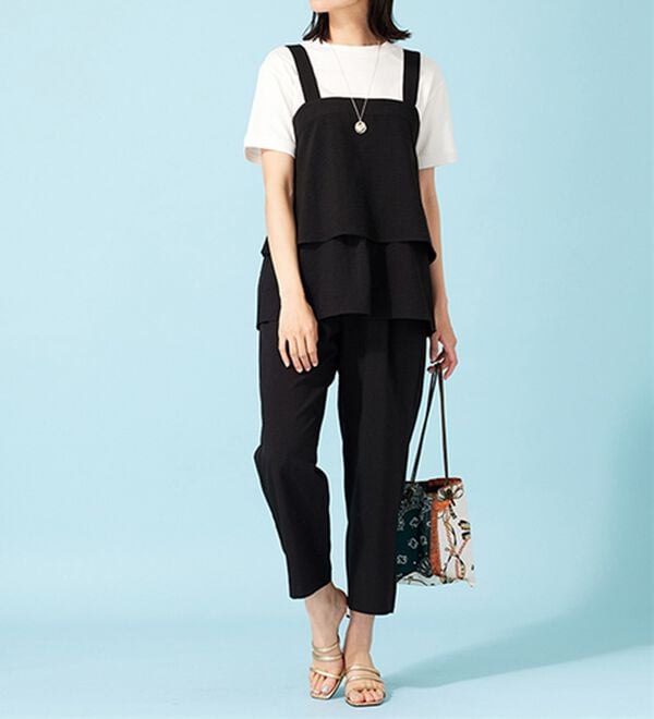 BELLUNA（ベルーナ）の「サラリ麻調素材ビスチェセットアップ（セットアップ）」｜詳細画像