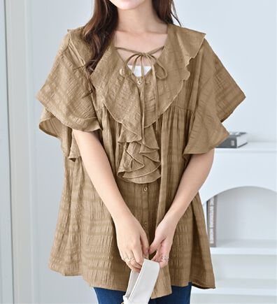 alotta（アロッタ）の「フリル衿フレアスリーブチュニックブラウス（ブラウス）」