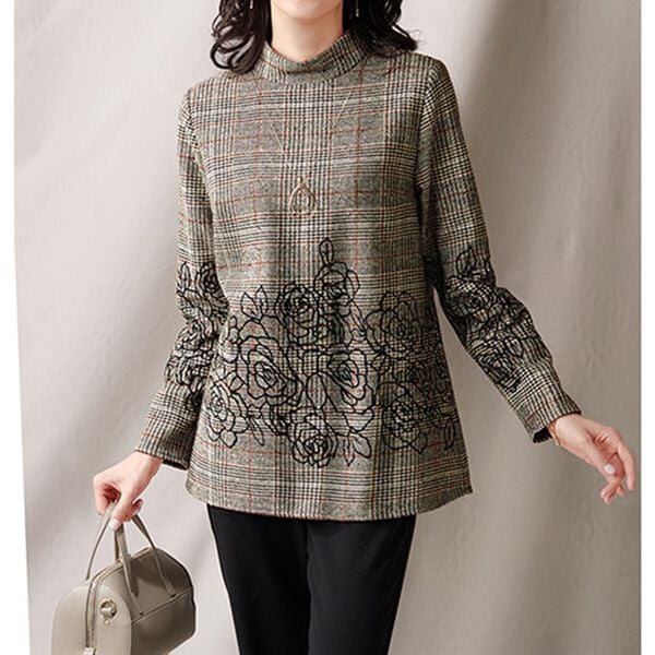 BELLUNA（ベルーナ）の「フロッキー使いグレンチェックブラウス（ブラウス）」｜詳細画像