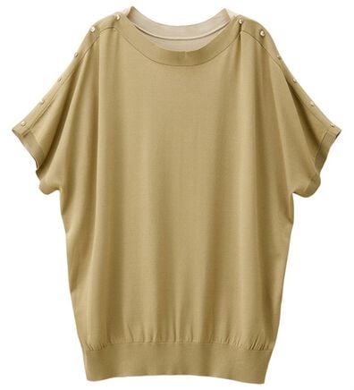 RANAN（ラナン）の「ひんやり！バイカラードルマンニットチュニック（ニット・セーター）」