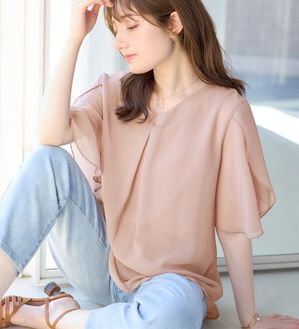 alotta（アロッタ）の「【接触冷感】インナー付チューリップ袖チュニック（チュニック）」｜詳細画像