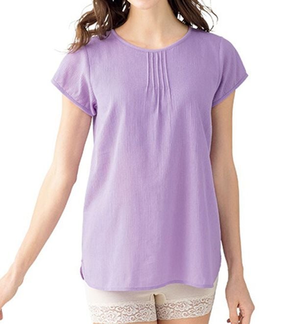 「【４色組】１枚で過ごせる綿１００％楊柳プルオーバー（肌着・インナーウェア）」｜詳細画像