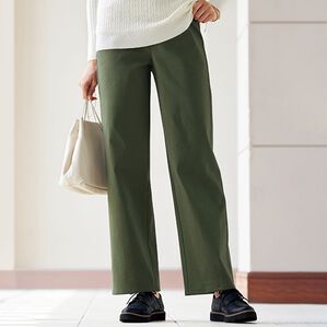 値下げ不可❗️【新品未使用】ダナキャランDONNA KARANサテン ワイドパンツ 綿サテン裏起毛ほどゆるパンツ - ベルーナ【公式】