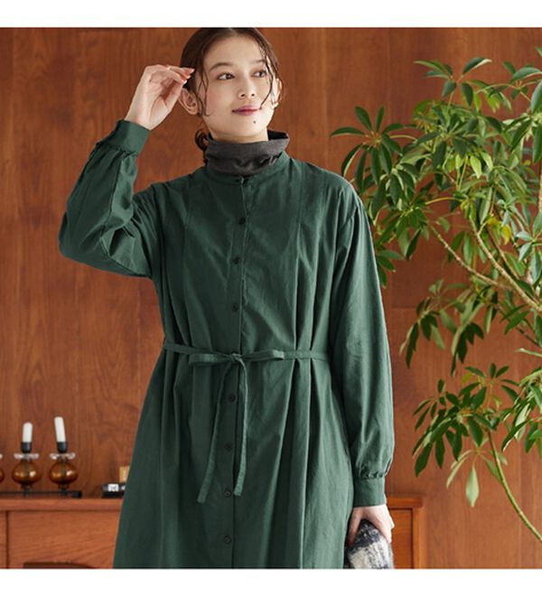 Viola e Viola（ヴィオラ エ ヴィオラ）の「【リンネルコラボ】起毛綿シャツワンピース（シャツワンピース）」｜詳細画像