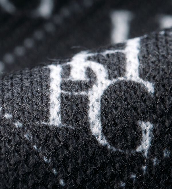 「＜ハッシュパピー・ゴルフ＞総柄ロゴパネル切替ポロシャツ（メンズポロシャツ）」｜詳細画像