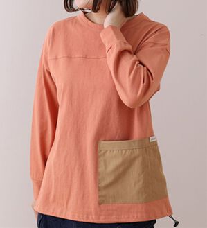 BELLUNA（ベルーナ）の「＜ｓｏｒａｆｕｋｕ＞ビッグポケット使いプルオーバー（カットソー）」｜オレンジ