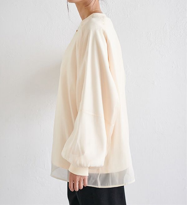 RANAN（ラナン）の「裏起毛シアー素材レイヤードスウェット（カットソー）」｜詳細画像