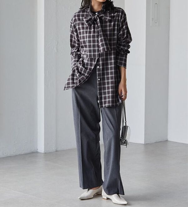 RANAN（ラナン）の「２ｗａｙボウタイチェックシャツ（シャツ）」｜詳細画像