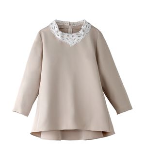 BELLUNA（ベルーナ）の「＜Ｃ／Ｓ＞レース衿付ダブルクロスブラウス（ブラウス）」｜ベージュ