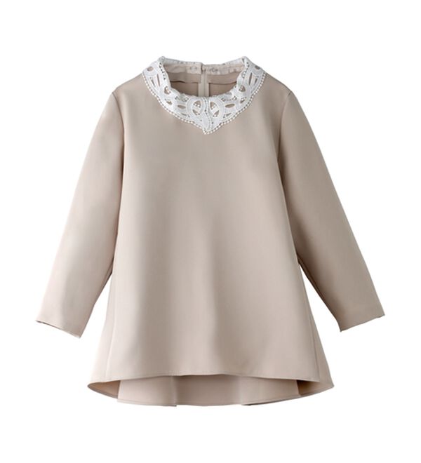 BELLUNA（ベルーナ）の「＜Ｃ／Ｓ＞レース衿付ダブルクロスブラウス（ブラウス）」｜ベージュ