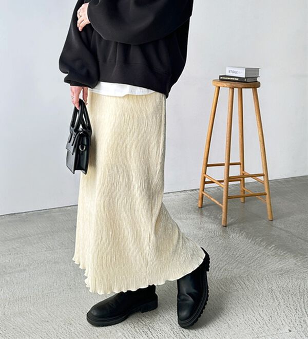 プリーツロングスカート ヤンチェオンテンバール 未使用品 すっきり見え！ベロアプリーツロングスカート - ベルーナ【公式】