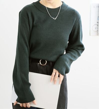 A HAPPY MARILYN（アハッピーマリリン）の「【ＬＬ～６Ｌ】Ｔシャツ感覚！カメレオン級の着回しが叶うリブニット（ニット・セーター）」