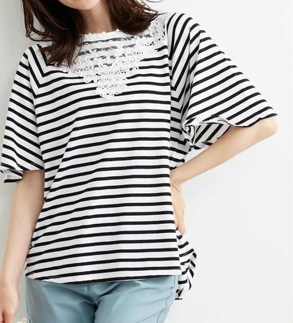 BELLUNA（ベルーナ）の「レース使いポンチョデザインプルオーバー（カットソー）」｜詳細画像