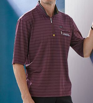 「【３色組】＜ダンロップ・リファインド＞シャドーボーダーハイネックシャツ（メンズカットソー）」｜3色組