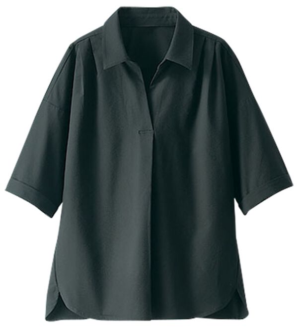 BELLUNA（ベルーナ）の「エアリーサッカー素材スキッパーブラウス（ブラウス）」｜詳細画像