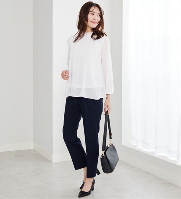 BELLUNA（ベルーナ）の「【新色追加】〈セレモニースタイル〉細プリーツデザインブラウス（ブラウス）」｜詳細画像