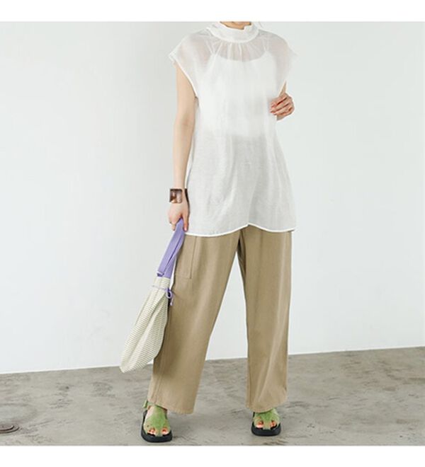 GeeRA（ジーラ）の「前後２ＷＡＹフレンチ袖ボウタイブラウス（ブラウス）」｜詳細画像