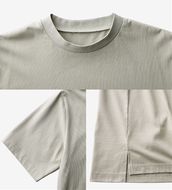 BELLUNA（ベルーナ）の「【汗ジミ対策◎】＜エアリーアイスコットン＞オーバーサイズＴシャツ【選べる袖丈】（カットソー）」｜詳細画像