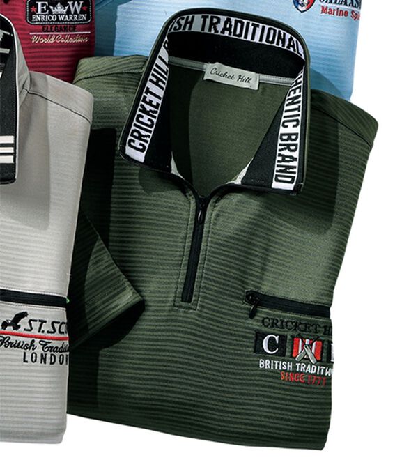 「選べるブランドハーフジッププルオーバー（メンズカットソー）」｜カーキ