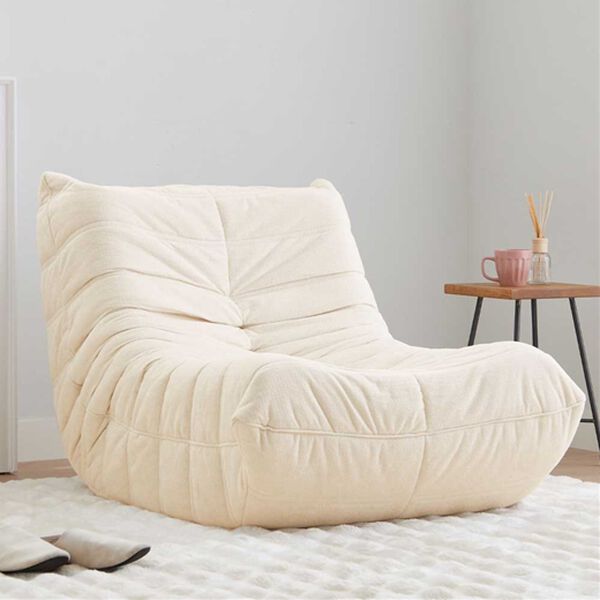 iellio（イエリオ）の「ゆったり包み込まれるローソファ＜1人掛ソファ・座椅子・オットマン＞（ソファ）」｜アイボリー